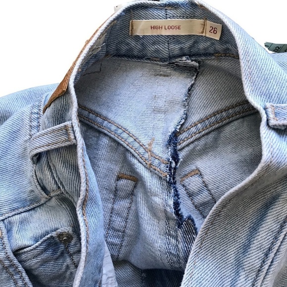 Levi's High Loose Loosey Goosey Straight Leg Jeans Size 26 Altered - Picture 15 of 15